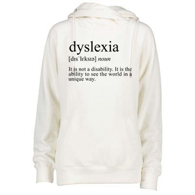 Dyslexia Definition Reading Specialist Dyslexia Awareness Gift Womens Funnel Neck Pullover Hood