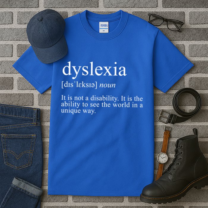 Dyslexia Definition Reading Specialist Dyslexia Awareness Gift Tall T-Shirt