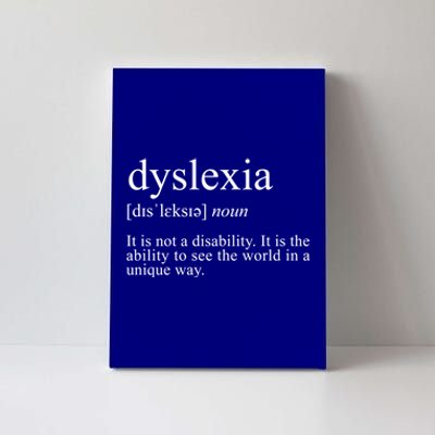 Dyslexia Definition Reading Specialist Dyslexia Awareness Gift Canvas