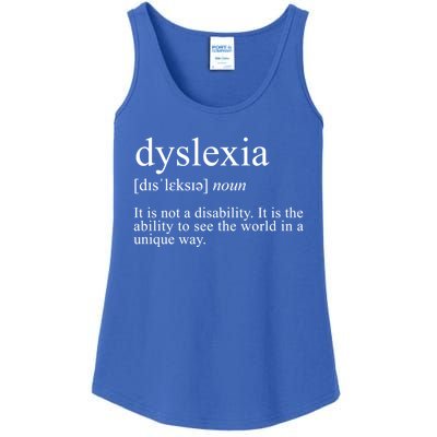 Dyslexia Definition Reading Specialist Dyslexia Awareness Gift Ladies Essential Tank