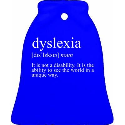 Dyslexia Definition Reading Specialist Dyslexia Awareness Gift Ceramic Bell Ornament