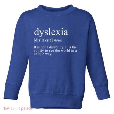 Dyslexia Definition Reading Specialist Dyslexia Awareness Gift Toddler Sweatshirt