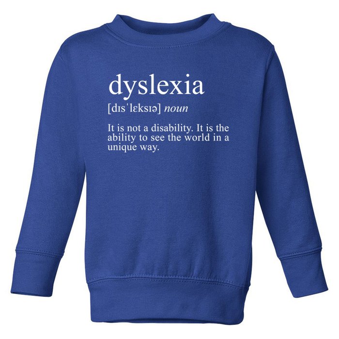 Dyslexia Definition Reading Specialist Dyslexia Awareness Gift Toddler Sweatshirt