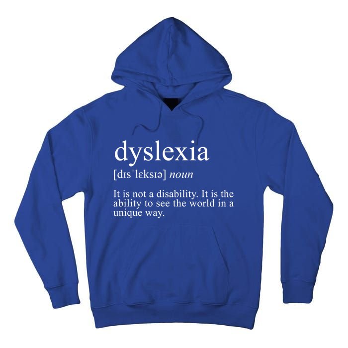 Dyslexia Definition Reading Specialist Dyslexia Awareness Gift Tall Hoodie