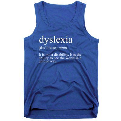 Dyslexia Definition Reading Specialist Dyslexia Awareness Gift Tank Top