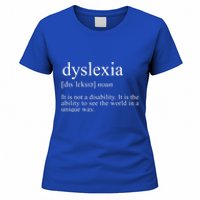 Dyslexia Definition Reading Specialist Dyslexia Awareness Gift Women's T-Shirt