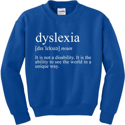 Dyslexia Definition Reading Specialist Dyslexia Awareness Gift Kids Sweatshirt