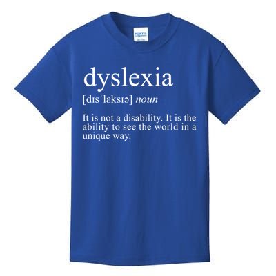 Dyslexia Definition Reading Specialist Dyslexia Awareness Gift Kids T-Shirt