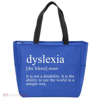 Dyslexia Definition Reading Specialist Dyslexia Awareness Gift Zip Tote Bag