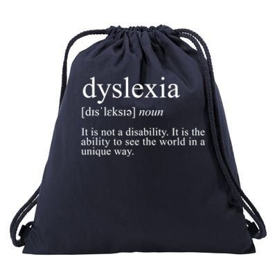 Dyslexia Definition Reading Specialist Dyslexia Awareness Gift Drawstring Bag