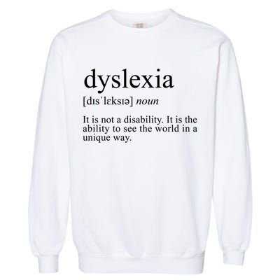 Dyslexia Definition Reading Specialist Dyslexia Awareness Gift Garment-Dyed Sweatshirt