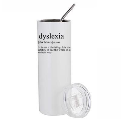 Dyslexia Definition Reading Specialist Dyslexia Awareness Gift Stainless Steel Tumbler