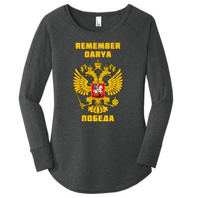 Darya Dugina Russia Imperial Eagle Russian Orthodox Flag Women's Perfect Tri Tunic Long Sleeve Shirt