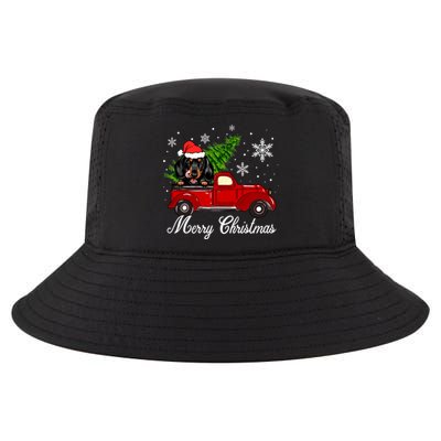 Dachshund Dog Riding Red Truck Christmas Decorations Cool Comfort Performance Bucket Hat