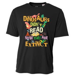 Dinosaurs Didn't Read Look What Happened To Them Teacher Cooling Performance Crew T-Shirt