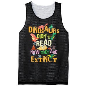 Dinosaurs Didn't Read Look What Happened To Them Teacher Mesh Reversible Basketball Jersey Tank