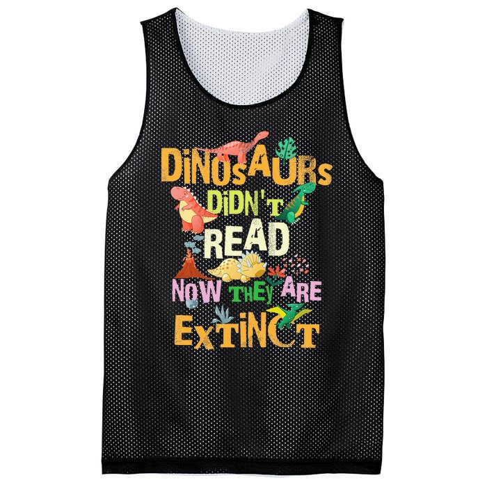 Dinosaurs Didn't Read Look What Happened To Them Teacher Mesh Reversible Basketball Jersey Tank