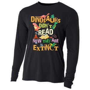 Dinosaurs Didn't Read Look What Happened To Them Teacher Cooling Performance Long Sleeve Crew