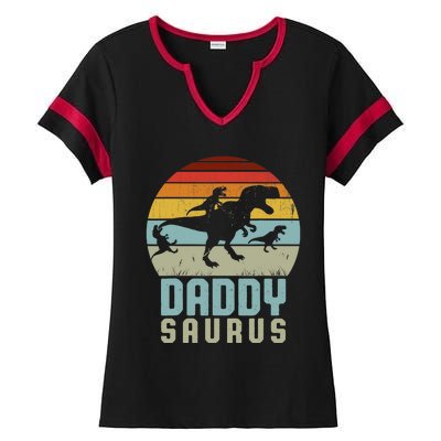 Daddysaurus Daddysaurus Rex Design Fathers Day Ladies Halftime Notch Neck Tee