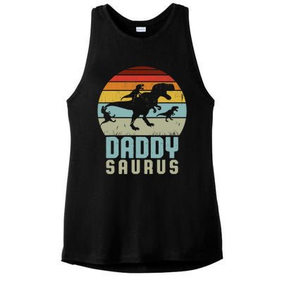 Daddysaurus Daddysaurus Rex Design Fathers Day Ladies PosiCharge Tri-Blend Wicking Tank