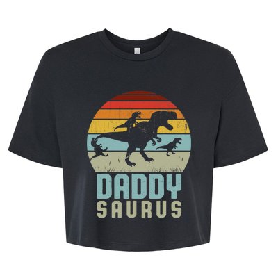 Daddysaurus Daddysaurus Rex Design Fathers Day Bella+Canvas Jersey Crop Tee