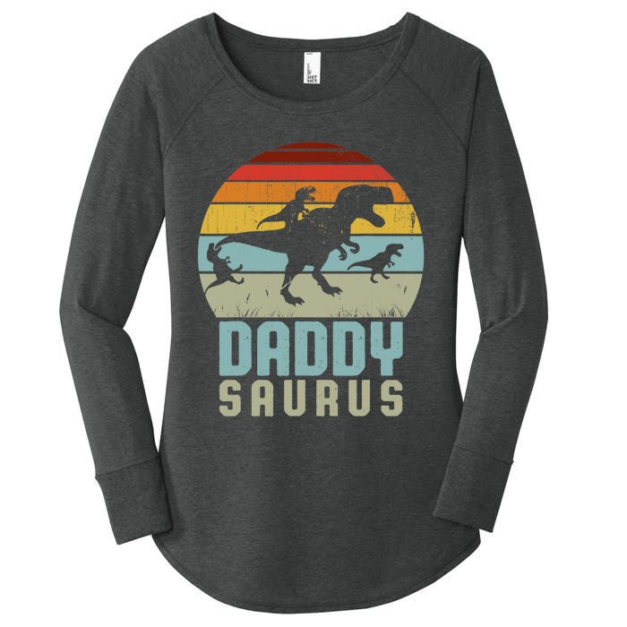 Daddysaurus Daddysaurus Rex Design Fathers Day Women's Perfect Tri Tunic Long Sleeve Shirt