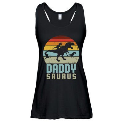 Daddysaurus Daddysaurus Rex Design Fathers Day Ladies Essential Flowy Tank