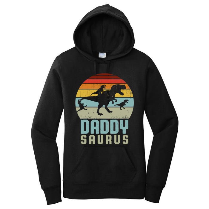 Daddysaurus Daddysaurus Rex Design Fathers Day Women's Pullover Hoodie