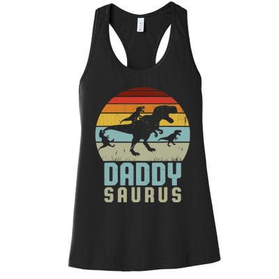 Daddysaurus Daddysaurus Rex Design Fathers Day Women's Racerback Tank