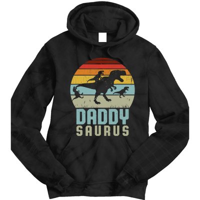 Daddysaurus Daddysaurus Rex Design Fathers Day Tie Dye Hoodie