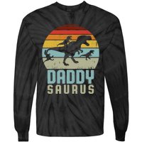 Daddysaurus Daddysaurus Rex Design Fathers Day Tie-Dye Long Sleeve Shirt