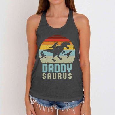 Daddysaurus Daddysaurus Rex Design Fathers Day Women's Knotted Racerback Tank