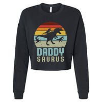 Daddysaurus Daddysaurus Rex Design Fathers Day Cropped Pullover Crew