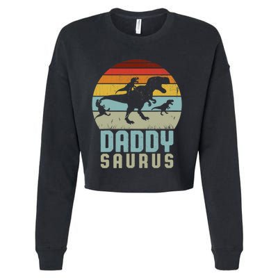 Daddysaurus Daddysaurus Rex Design Fathers Day Cropped Pullover Crew