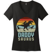 Daddysaurus Daddysaurus Rex Design Fathers Day Women's V-Neck T-Shirt