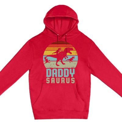 Daddysaurus Daddysaurus Rex Design Fathers Day Premium Pullover Hoodie