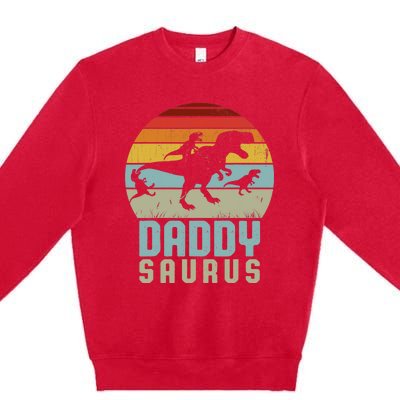 Daddysaurus Daddysaurus Rex Design Fathers Day Premium Crewneck Sweatshirt