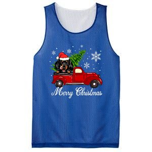 Dachshund Dog Riding Red Truck Christmas Decorations Pajama Cool Gift Mesh Reversible Basketball Jersey Tank