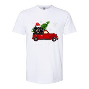 Dachshund Dog Riding Red Truck Christmas Decorations Pajama Cool Gift Softstyle CVC T-Shirt