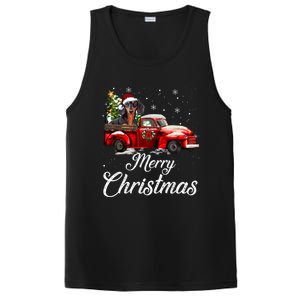 Dachshund Dog Riding Red Truck Christmas Decorations Pajama Gift PosiCharge Competitor Tank