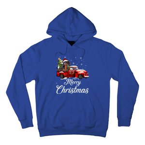 Dachshund Dog Riding Red Truck Christmas Decorations Pajama Gift Hoodie