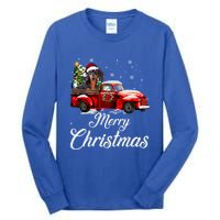 Dachshund Dog Riding Red Truck Christmas Decorations Pajama Gift Tall Long Sleeve T-Shirt