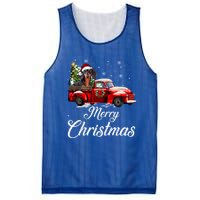 Dachshund Dog Riding Red Truck Christmas Decorations Pajama Gift Mesh Reversible Basketball Jersey Tank