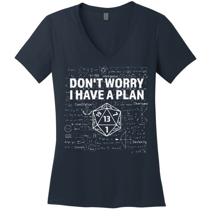 D.20 Dice Roll 1 Funny Dungeon Gamer Critical Fail Dragon Women's V-Neck T-Shirt