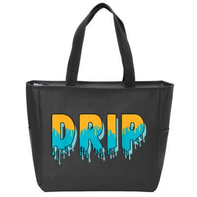 Drip Dripping Retro Aqua 5s Matching Zip Tote Bag