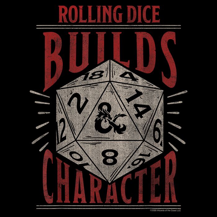 Dungeons & Dragons Rolling Dice Builds Character Short Sleeve 16 in Basic Backpack