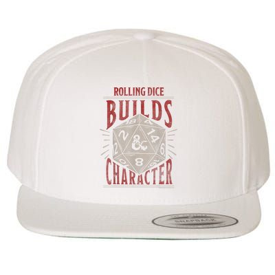 Dungeons & Dragons Rolling Dice Builds Character Short Sleeve Wool Snapback Cap