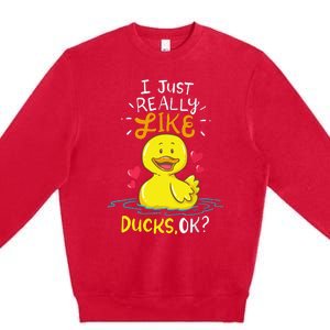 Duck Ducks Rubber Premium Crewneck Sweatshirt