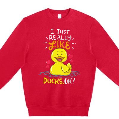 Duck Ducks Rubber Premium Crewneck Sweatshirt