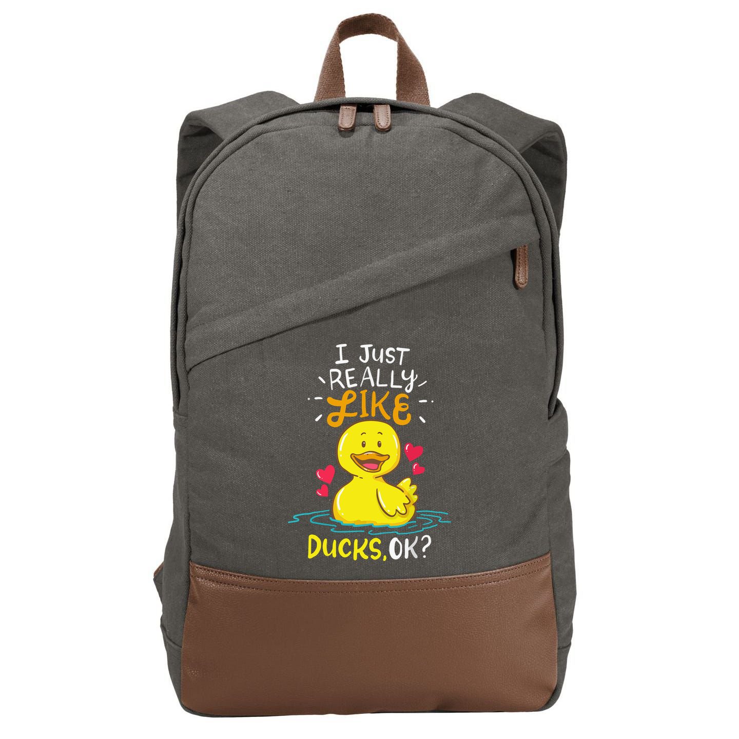 Duck Ducks Rubber Cotton Canvas Backpack